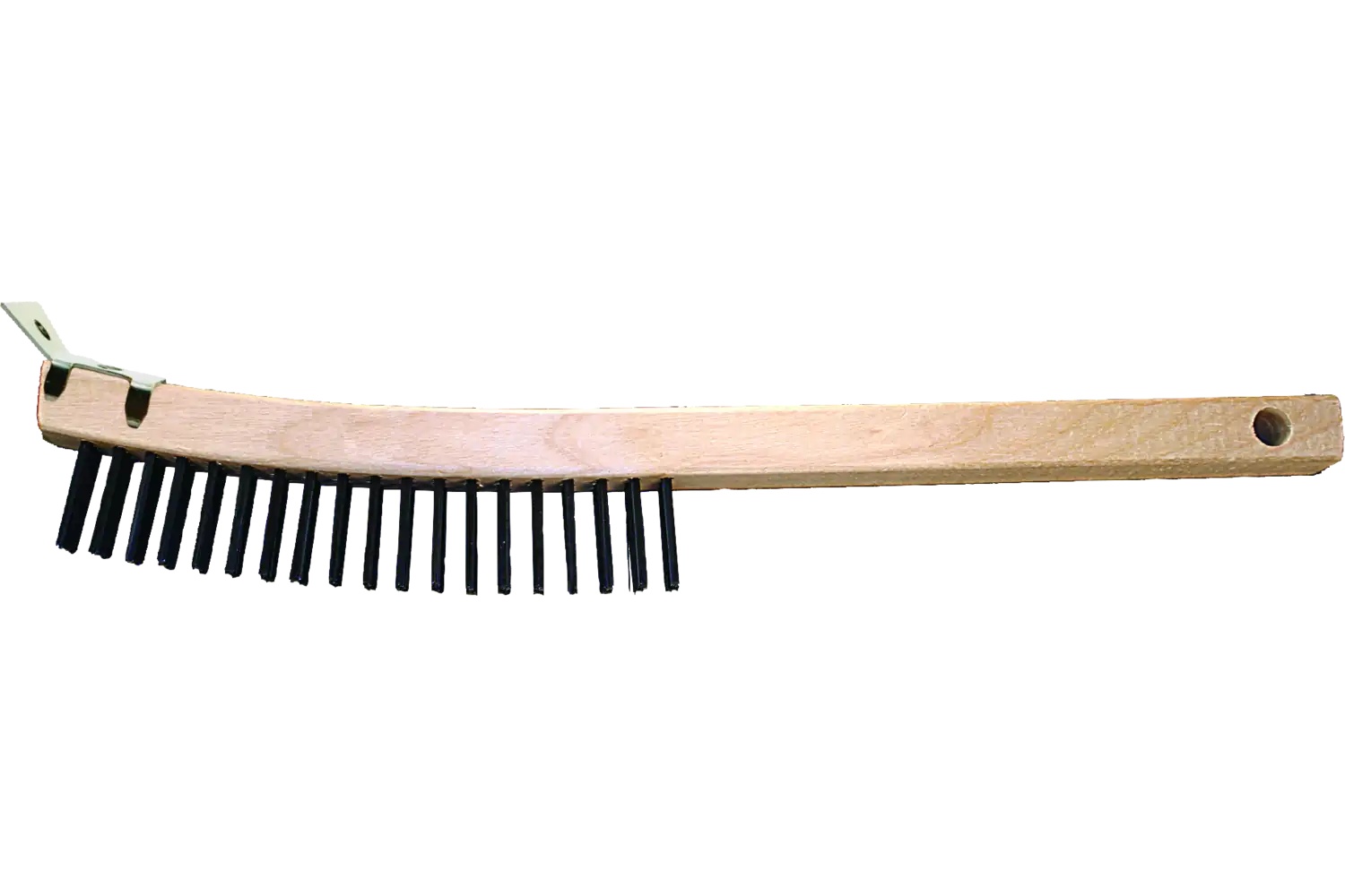 Picture of Pferd Curved Handle Scratch Brush - Scraper 3X19 Rows Carbon Steel Wire Wooden Block